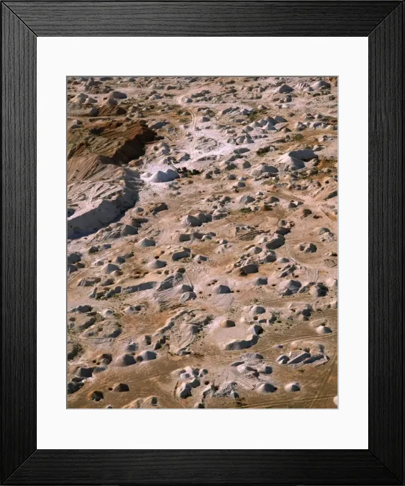 Framed Print : Aerial - Opal mining, aerial Coober Pedy, South Australia JPF47786 Framed Print : Aerial - Opal mining, aerial Coober Pedy, South Australia JPF47786