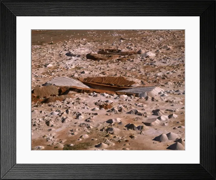 Framed Print : Aerial - Opal mining, aerial Coober Pedy, South Australia JPF47785 Framed Print : Aerial - Opal mining, aerial Coober Pedy, South Australia JPF47785