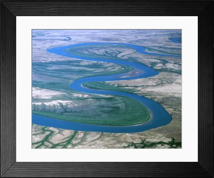 Framed Print : Gin Arm Creek aerial showing oxbows (meanders), Gulf of Carpentaria, Queensland, Australia JPF48727 Framed Print : Gin Arm Creek aerial showing oxbows (meanders), Gulf of Carpentaria, Queensland, Australia JPF48727