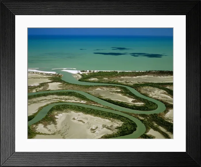 Framed Print : Aerial - Duck Creek - with ox-bows and mangrove-lined river banks, Gulf of Carpentaria, Cape York Peninsula, Queensland, Australia JPF50097 Framed Print : Aerial - Duck Creek - with ox-bows and mangrove-lined river banks, Gulf of Carpentaria, Cape York Peninsula, Queensland, Australia JPF50097