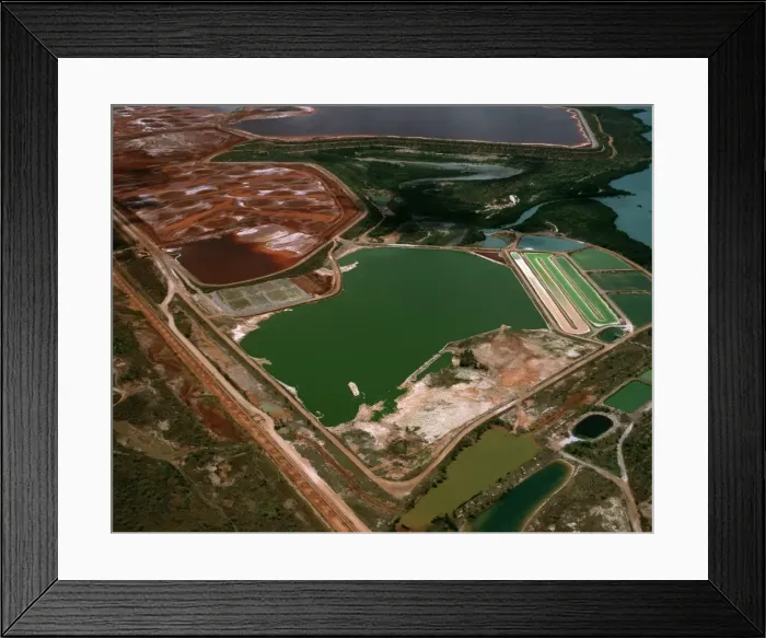 Framed Print : Aerial - Bauxite mine, Gove eastern Arnhemland, Northern Territory, Australia JPF49980 Framed Print : Aerial - Bauxite mine, Gove eastern Arnhemland, Northern Territory, Australia JPF49980