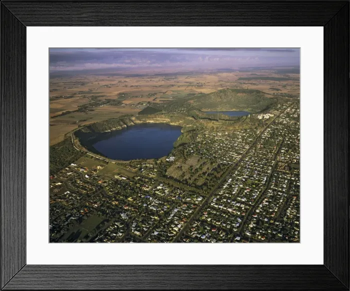 Framed Print : Aerial - Mount Gambier and Blue Lake South Australia JPF49542 Framed Print : Aerial - Mount Gambier and Blue Lake South Australia JPF49542