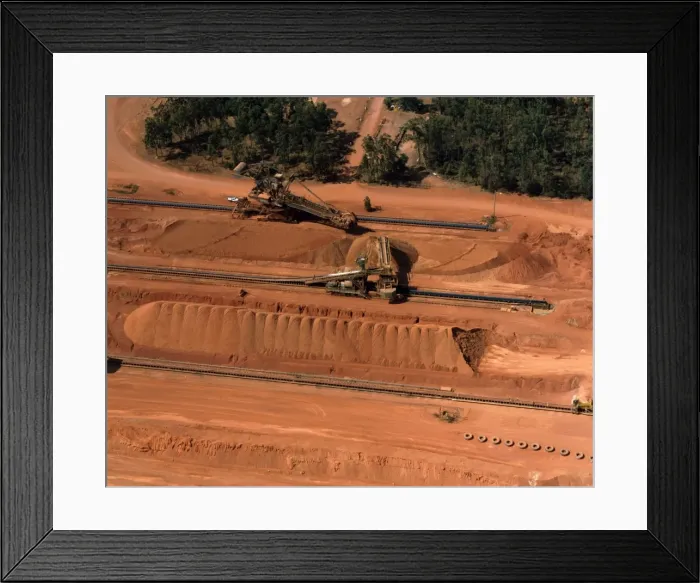 Framed Print : Aerial - Bauxite mining used in aluminium manufacture Weipa, Cape York, Queensland, Australia JPF52276 Framed Print : Aerial - Bauxite mining used in aluminium manufacture Weipa, Cape York, Queensland, Australia JPF52276