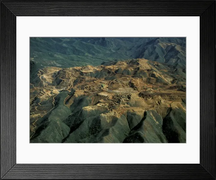 Framed Print : Aerial - Landscape damaged by nickel mining Thio, east coast New Caledonia, Melanesia JPF52552 Framed Print : Aerial - Landscape damaged by nickel mining Thio, east coast New Caledonia, Melanesia JPF52552