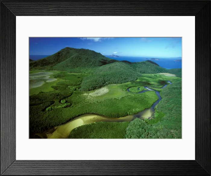 Framed Print : Aerial - Hill Inlet with mangroves, Whitsunday Island Whitsunday Group, Great Barrier Reef Marine Park (World Heritage Area), Queensland, Australia JPF34556 Framed Print : Aerial - Hill Inlet with mangroves, Whitsunday Island Whitsunday Group, Great Barrier Reef Marine Park (World Heritage Area), Queensland, Australia JPF34556