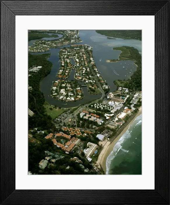 Framed Print : Aerial - Noosa: Heads, main beach & Sound - Sunshine Coast, Queensland, Australia JPF48317 Framed Print : Aerial - Noosa: Heads, main beach & Sound - Sunshine Coast, Queensland, Australia JPF48317