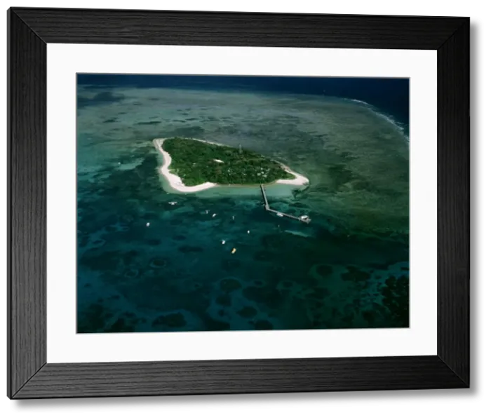 Framed Print : Aerial - Green Island - Green Island National Park, Great Barrier Reef off Cairns, Queensland, Australia JPF50168 Framed Print : Aerial - Green Island - Green Island National Park, Great Barrier Reef off Cairns, Queensland, Australia JPF50168