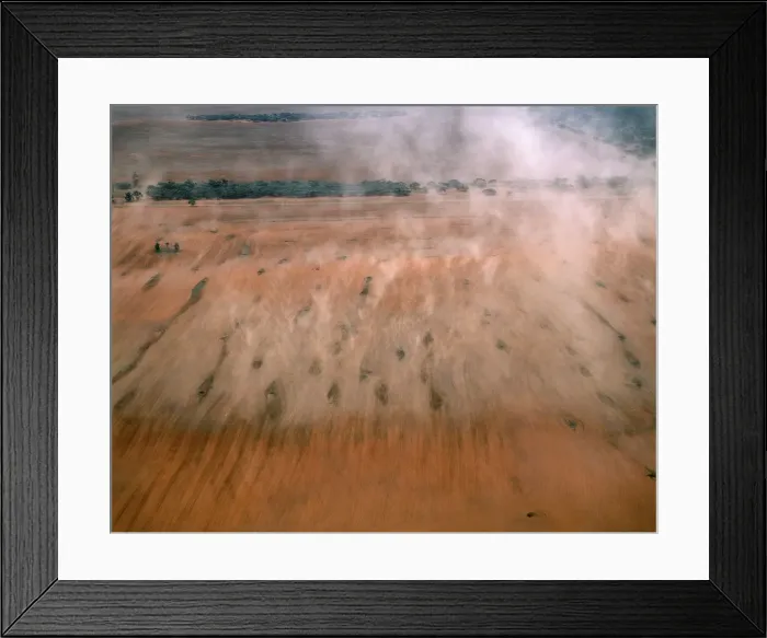 Framed Print : Aerial - Top soil erosion: blown away by wind Murray River basin, Australia JPF49338 Framed Print : Aerial - Top soil erosion: blown away by wind Murray River basin, Australia JPF49338