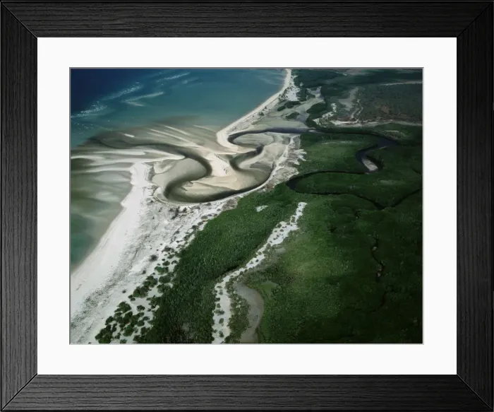 Framed Print : Aerial - Boucaut Bay river mouth, sandy beach & mangroves, Arnhemland (Aboriginal Land), Northern Territory, Australia JPF52923 Framed Print : Aerial - Boucaut Bay river mouth, sandy beach & mangroves, Arnhemland (Aboriginal Land), Northern Territory, Australia JPF52923