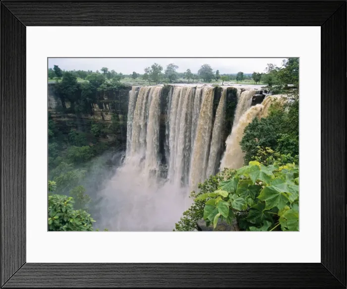 Framed Print : India - monsoon season. Tropical deciduous forest. Dhundwa falls, Panna National Park Framed Print : India - monsoon season. Tropical deciduous forest. Dhundwa falls, Panna National Park
