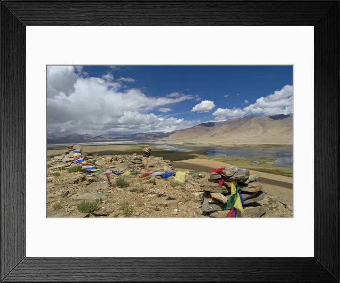 Framed Print : Prayer flags frame the twin lakes of the Tso Kar basin, Changthang, Ladakh, India Framed Print : Prayer flags frame the twin lakes of the Tso Kar basin, Changthang, Ladakh, India