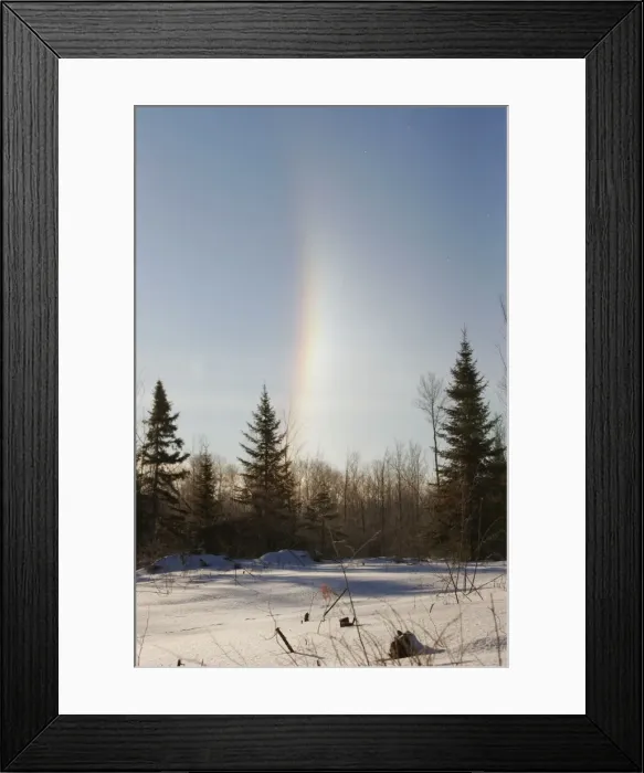 Framed Print : Ice Rainbow - from ice crystals in the air at -35 degrees F. North of Duluth Minnesota, USA Framed Print : Ice Rainbow - from ice crystals in the air at -35 degrees F. North of Duluth Minnesota, USA