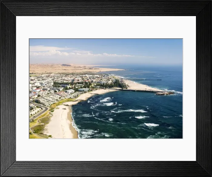 Framed Print : Town & shoreline - Namib Desert - Namibia - Africa Framed Print : Town & shoreline - Namib Desert - Namibia - Africa