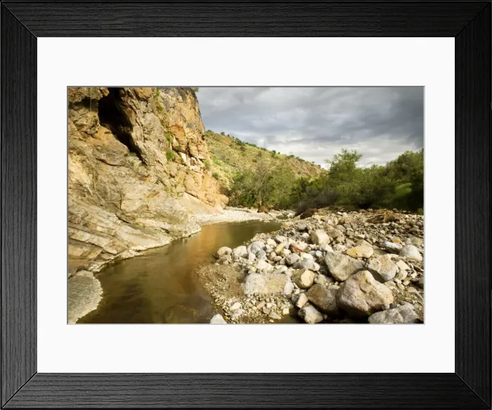 Framed Print : Water flows in the Naukluft Mountains under a stormy sky - Namib Naukluft Park - Fringes of the Namib Desert - Namibia - Africa Framed Print : Water flows in the Naukluft Mountains under a stormy sky - Namib Naukluft Park - Fringes of the Namib Desert - Namibia - Africa