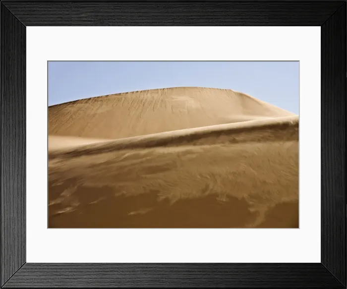 Framed Print : Sand blowing along the slipface of a dune - Dune Fields - Namib Desert - Namibia - Africa Framed Print : Sand blowing along the slipface of a dune - Dune Fields - Namib Desert - Namibia - Africa