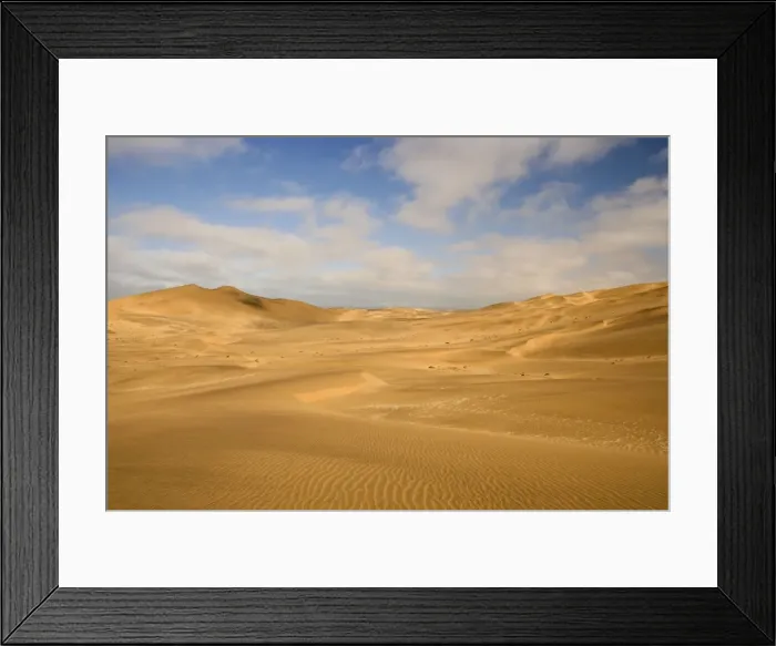 Framed Print : Dune scene - under a blue sky with light clouds - Dune Fields - Namib Desert - Namibia - Africa Framed Print : Dune scene - under a blue sky with light clouds - Dune Fields - Namib Desert - Namibia - Africa