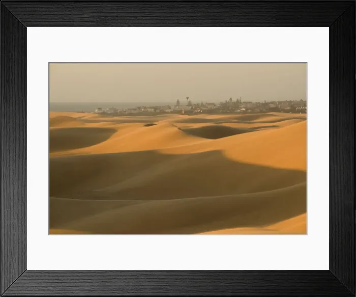Framed Print : Swakopmund - scene from the dunes - Dune Fields - Namib Desert - Namibia - Africa Framed Print : Swakopmund - scene from the dunes - Dune Fields - Namib Desert - Namibia - Africa
