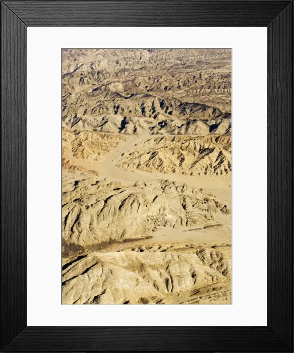 Framed Print : The Moon Valley from the air - landscape showing folded marbles gneisses and doerite dykes - from the 500 million year metamorphism of the Damaran rocks - Damaran orogeny - Namib Desert - Namibia - Africa Framed Print : The Moon Valley from the air - landscape showing folded marbles gneisses and doerite dykes - from the 500 million year metamorphism of the Damaran rocks - Damaran orogeny - Namib Desert - Namibia - Africa