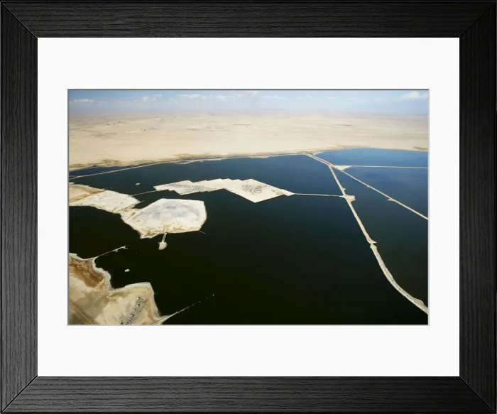 Framed Print : Evaporation ponds for the commercial extraction of sea salt - Near Swakopmund - Namib Deser - Atlantic Coast - Namibia - Africa Framed Print : Evaporation ponds for the commercial extraction of sea salt - Near Swakopmund - Namib Deser - Atlantic Coast - Namibia - Africa