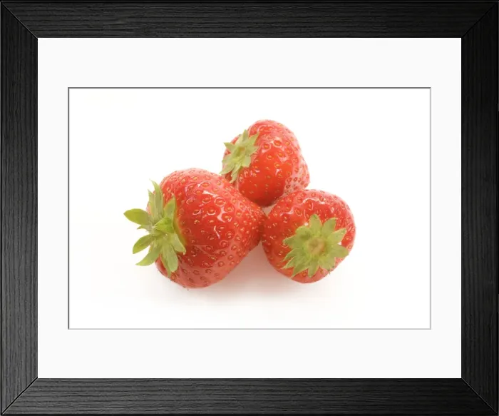 Framed Print : Strawberries - three in studio Framed Print : Strawberries - three in studio