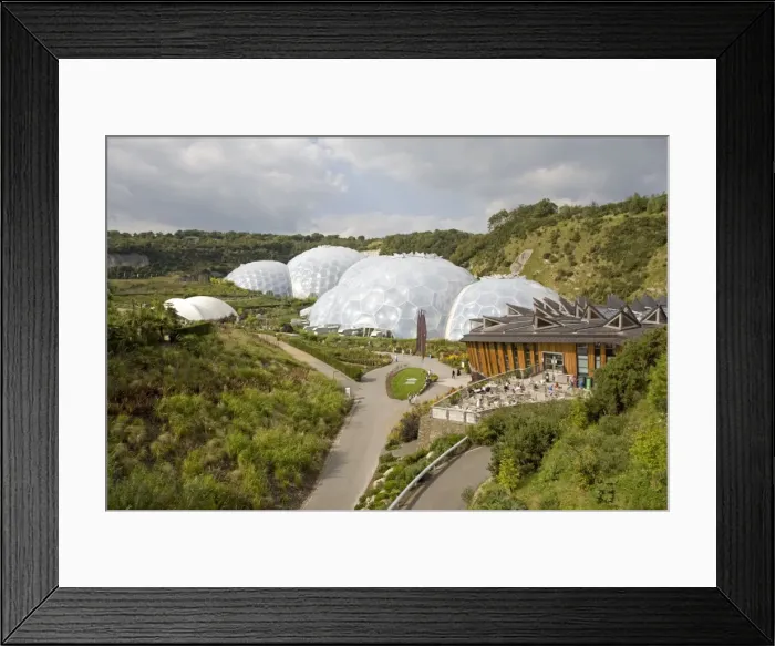 Framed Print : Eden Project - General scenic of biomes and gardens Eden Project Bodelva St Austell Cornwall UK Framed Print : Eden Project - General scenic of biomes and gardens Eden Project Bodelva St Austell Cornwall UK