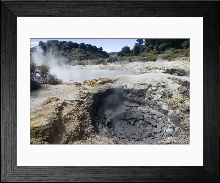 Framed Print : Hell's Gate / Tikitere Maori owned geothermal reserve - mud fumarole and sulphur lake - North Island - New Zealand Framed Print : Hell's Gate / Tikitere Maori owned geothermal reserve - mud fumarole and sulphur lake - North Island - New Zealand