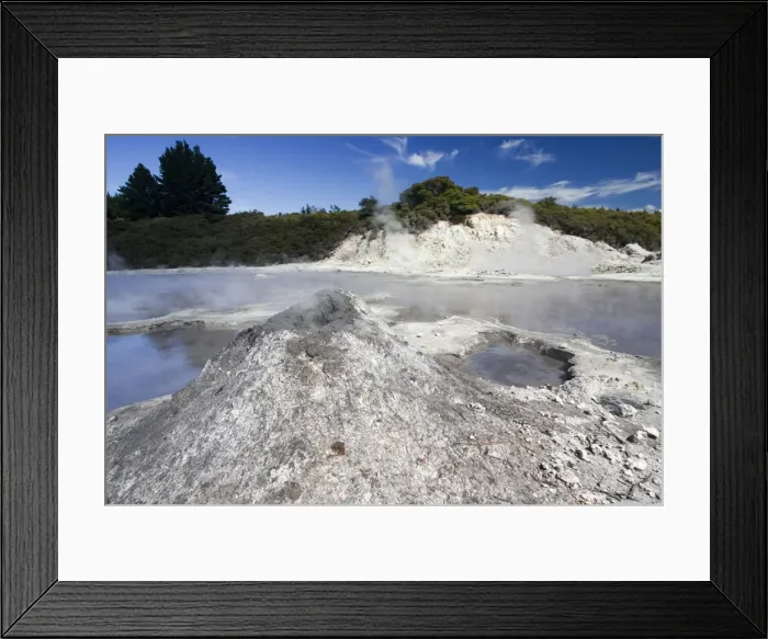 Framed Print : Hell's Gate / Tikitere geothermal reserve - mud volcano and sulphur lake. Rotorua - North Island - New Zealand Framed Print : Hell's Gate / Tikitere geothermal reserve - mud volcano and sulphur lake. Rotorua - North Island - New Zealand