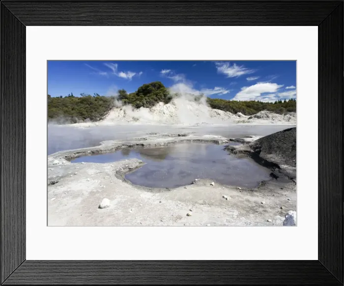 Framed Print : Hell's Gate / Tikitere Maori owned geothermal reserve - boiling mud pools and sulphur lake - North Island - New Zealand Framed Print : Hell's Gate / Tikitere Maori owned geothermal reserve - boiling mud pools and sulphur lake - North Island - New Zealand