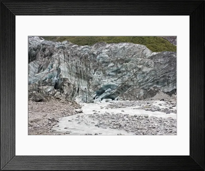 Framed Print : Glacier - stream in glacial valley below Fox Glacier. Westland World Heritage Park - South Island - New Zealand Framed Print : Glacier - stream in glacial valley below Fox Glacier. Westland World Heritage Park - South Island - New Zealand