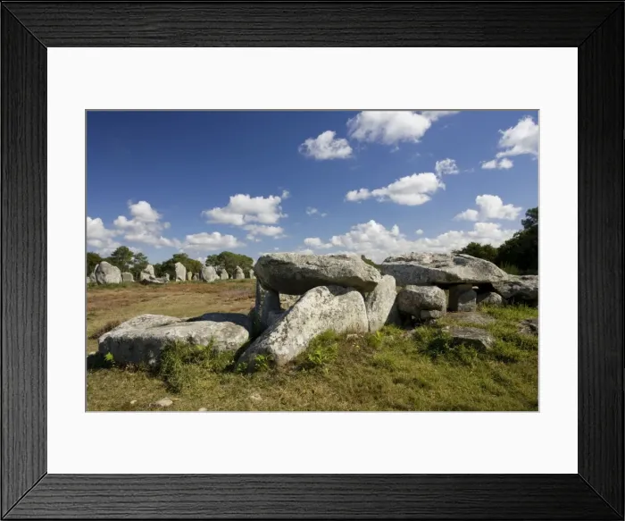 Framed Print : Dolmen de Kermario, prehistoric tomb near standing stones or megaliths Carnac, France Framed Print : Dolmen de Kermario, prehistoric tomb near standing stones or megaliths Carnac, France