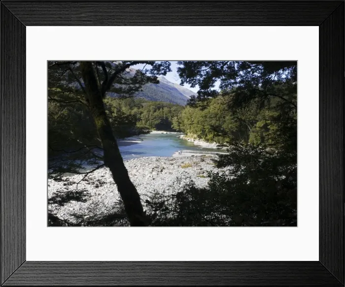 Framed Print : New Zealand - Blue Pools on Haast River at Blue Pools Gates of Haast - South Island