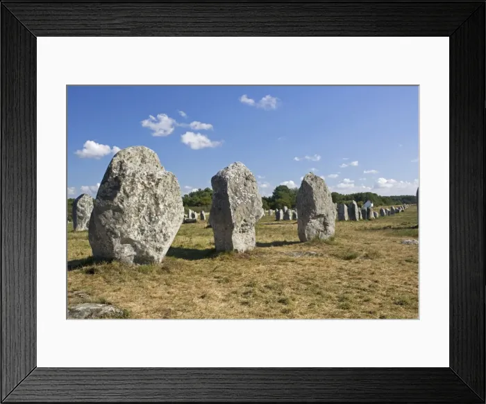 Framed Print : Megalithic alignements de Menec prehistoric megaliths or standing stones Carnac Brittany France Framed Print : Megalithic alignements de Menec prehistoric megaliths or standing stones Carnac Brittany France