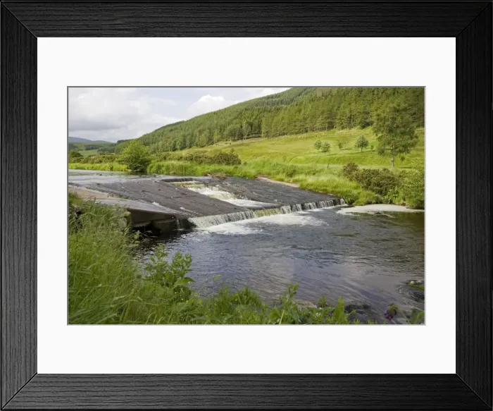 Framed Print : Salmon ladder on Leithen Water near Peebles Scottish Borders UK Framed Print : Salmon ladder on Leithen Water near Peebles Scottish Borders UK
