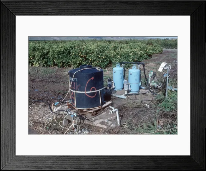 Framed Print : Computer controlled irrigation equipment in citrus orchards Northern Israel Framed Print : Computer controlled irrigation equipment in citrus orchards Northern Israel