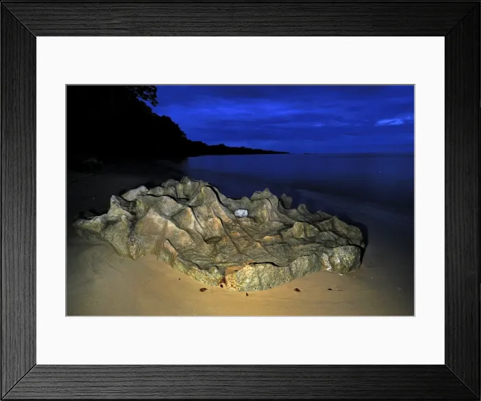 Framed Print : Rock on the beach in the evening of Masoala National Park - Madagascar Framed Print : Rock on the beach in the evening of Masoala National Park - Madagascar