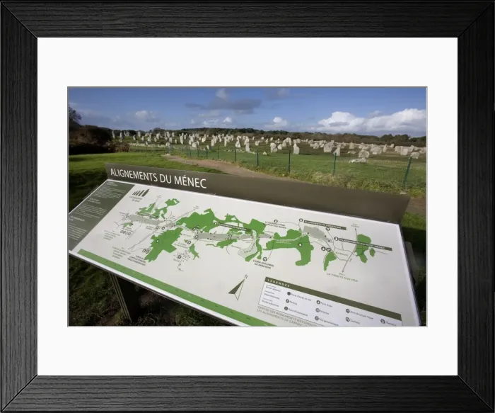Framed Print : Tourist Information Sign - Carnac menhirs - Brittany - France Framed Print : Tourist Information Sign - Carnac menhirs - Brittany - France