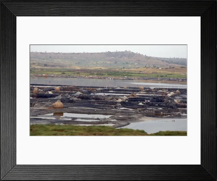 Framed Print : Salt evapouration works in volcano crater - Katwe - Ugaanda Framed Print : Salt evapouration works in volcano crater - Katwe - Ugaanda