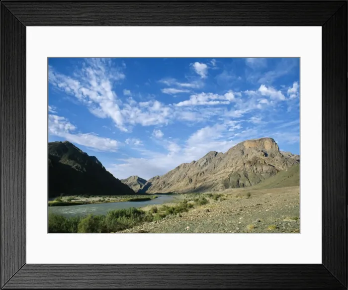 Framed Print : South Africa View of Orange River, Richtersveld Framed Print : South Africa View of Orange River, Richtersveld