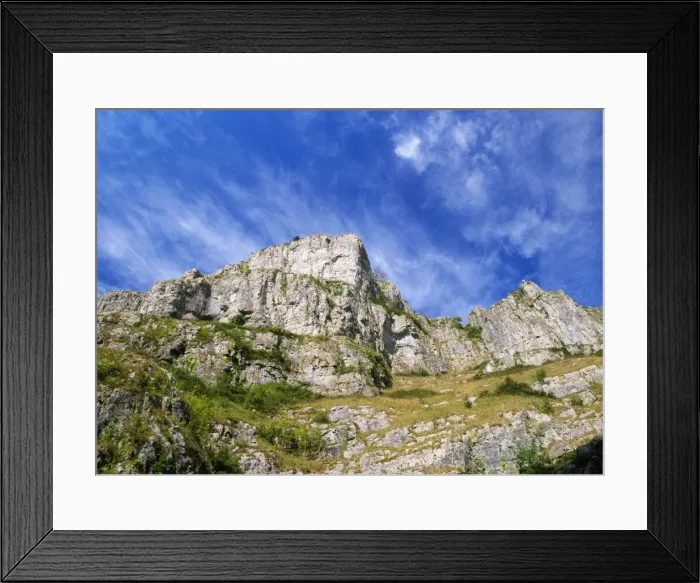 Framed Print : UK - Cheddar Gorge, Limestone cliffs, west side. Somerset, UK Framed Print : UK - Cheddar Gorge, Limestone cliffs, west side. Somerset, UK