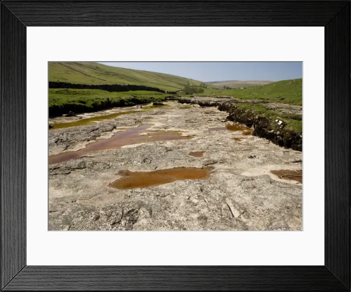 Framed Print : River Skirfare in Littondale, already almost dry by May (2006). Yorkshire Dales. UK Framed Print : River Skirfare in Littondale, already almost dry by May (2006). Yorkshire Dales. UK