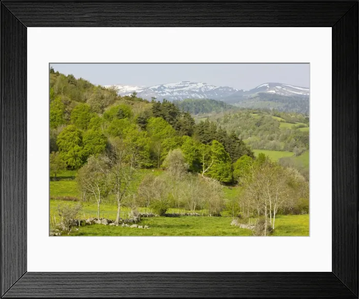 Framed Print : The Auvergne in spring, looking towards the Monts du Cantal. Auvergne Natural Regional Park, France Framed Print : The Auvergne in spring, looking towards the Monts du Cantal. Auvergne Natural Regional Park, France