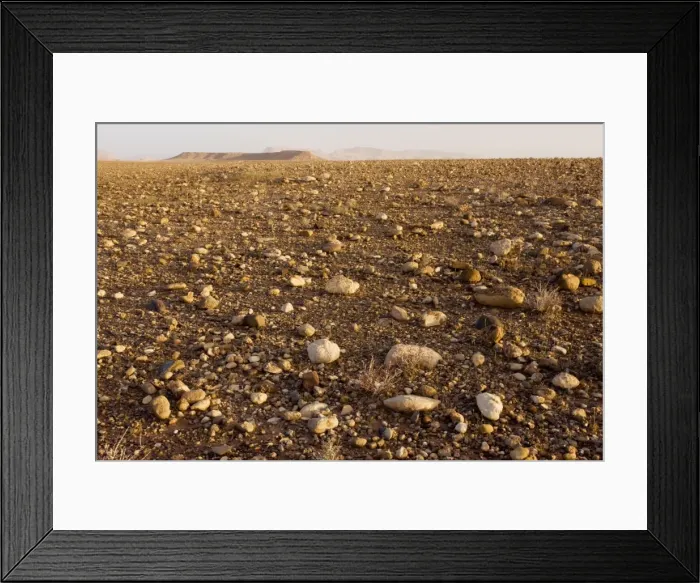 Framed Print : Stony desert or Hamada west of Ouazarzade on the edge of the Sahara, south Morocco Framed Print : Stony desert or Hamada west of Ouazarzade on the edge of the Sahara, south Morocco