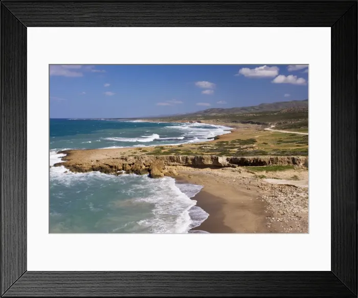 Framed Print : South coast of the Akamas Peninsula, near Lara; proposed national park. Greek Cyprus (south) Framed Print : South coast of the Akamas Peninsula, near Lara; proposed national park. Greek Cyprus (south)