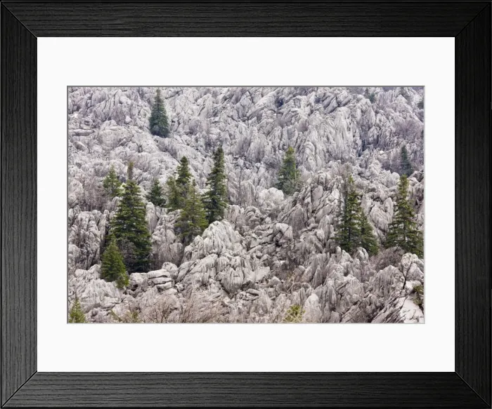 Framed Print : Limestone Karst landscape, with remnants of coniferous forest, in the Yaban Hayati National Park, Taurus Mountains, south Turkey Framed Print : Limestone Karst landscape, with remnants of coniferous forest, in the Yaban Hayati National Park, Taurus Mountains, south Turkey