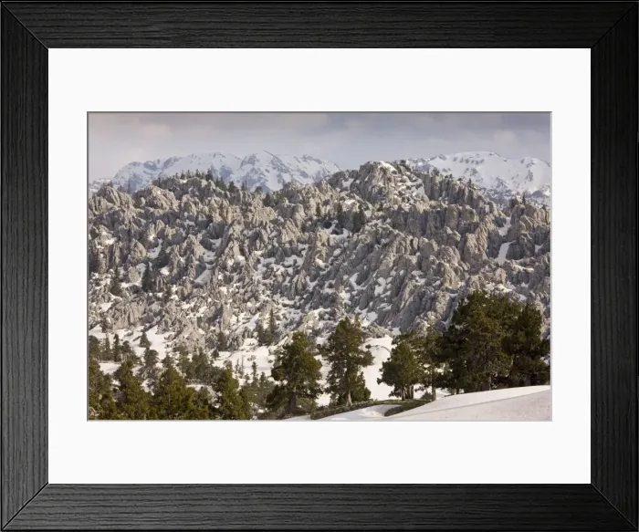 Framed Print : Limestone Karst landscape, with remnants of coniferous forest, in the Yaban Hayati National Park - Taurus Mountains, south Turkey Framed Print : Limestone Karst landscape, with remnants of coniferous forest, in the Yaban Hayati National Park - Taurus Mountains, south Turkey