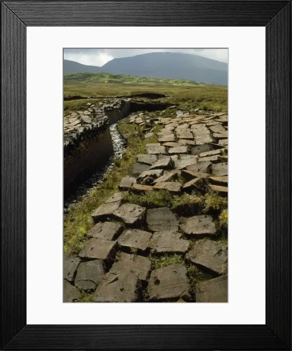 Framed Print : Peat Cutting Sutherland, Scotland Framed Print : Peat Cutting Sutherland, Scotland