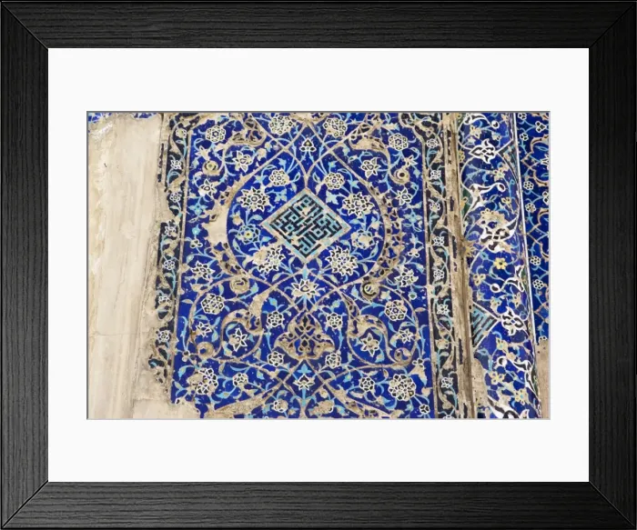 Framed Print : Mosaic and brick tilework, Blue Mosque, Tabriz. Exterior mosaic tilework, Kabud or Blue Mosque, Tabriz, Iran Framed Print : Mosaic and brick tilework, Blue Mosque, Tabriz. Exterior mosaic tilework, Kabud or Blue Mosque, Tabriz, Iran