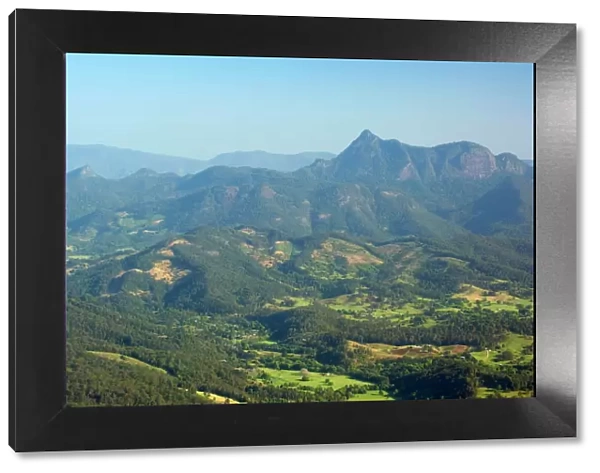 Mount Warning - evening view from Best of All Lookout towards the Border Range National Park in New South Wales with Mount Warning being the most recognizable sight - Springbrook National Park