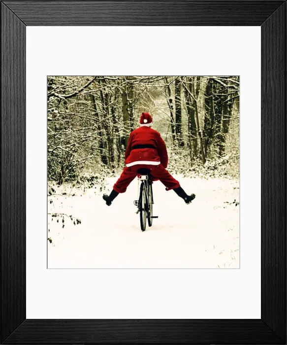 Framed Print : Father Christmas - on a bicycle - freewheeling Digital Manipulation: enhanced colours Framed Print : Father Christmas - on a bicycle - freewheeling Digital Manipulation: enhanced colours