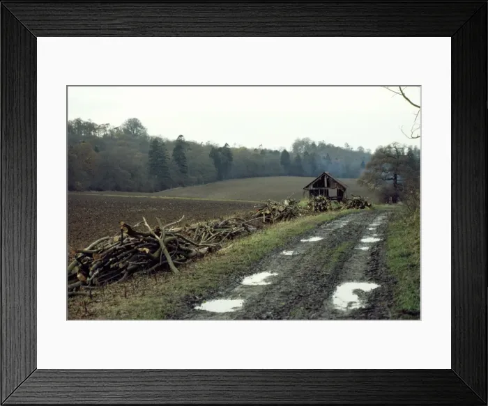 Framed Print : Hedgerow destruction Warwickshire UK Framed Print : Hedgerow destruction Warwickshire UK
